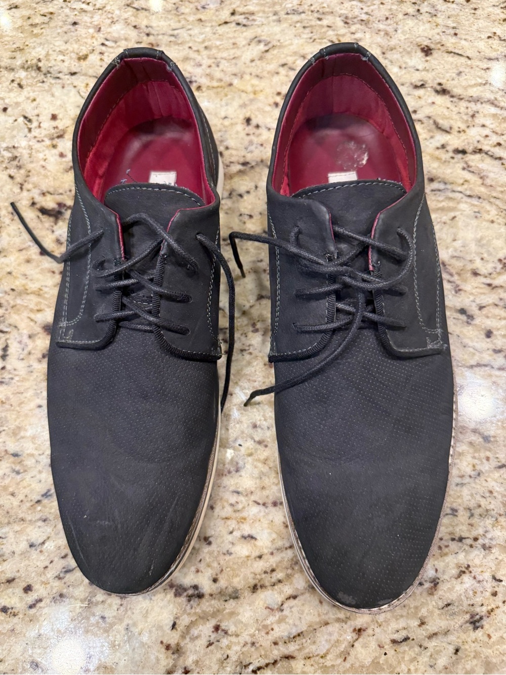 Steve Madden size 13 Men's Black Casual Lace-Up Shoes with Red Lining